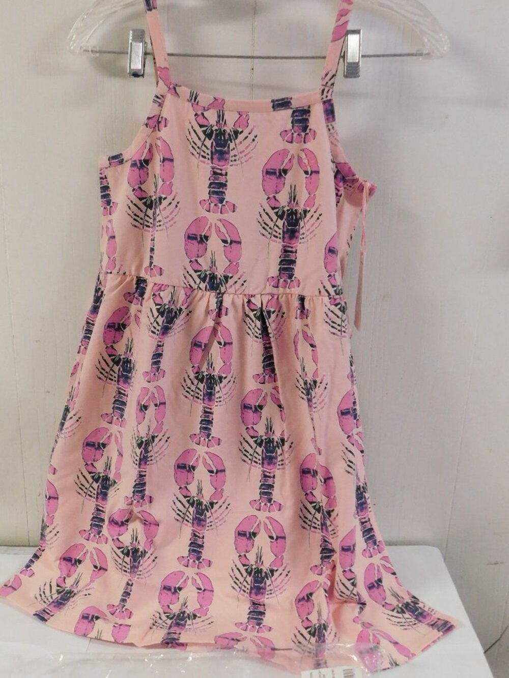 Vineyard Vines Girls Everyday Tank Dress sz L NEW w/ Tag Lobsters Indigo Pink